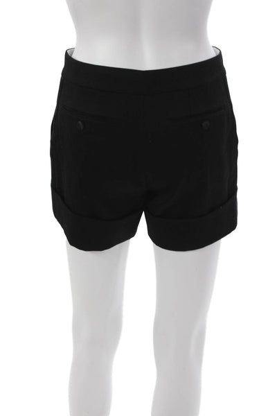 Rachel Zoe Women Black Wool Zip Shorts Size 2