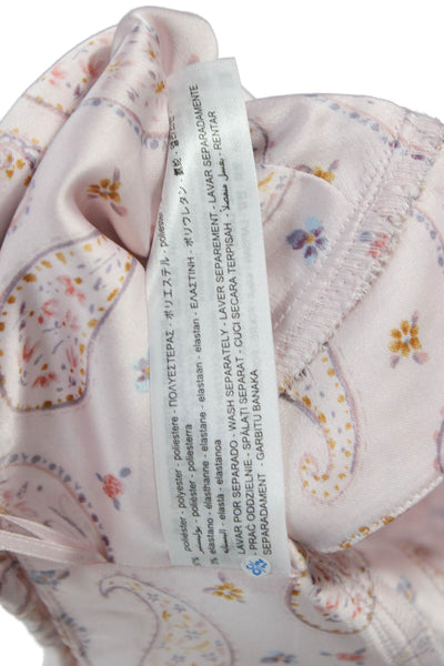 Zara Women Camisole Pink Paisley V-Neck Polyester Size XS