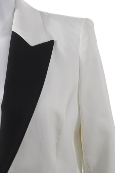 Amanda Wakeley Womens Tuxedo Blazer White Viscose Long Sleeve Size 6