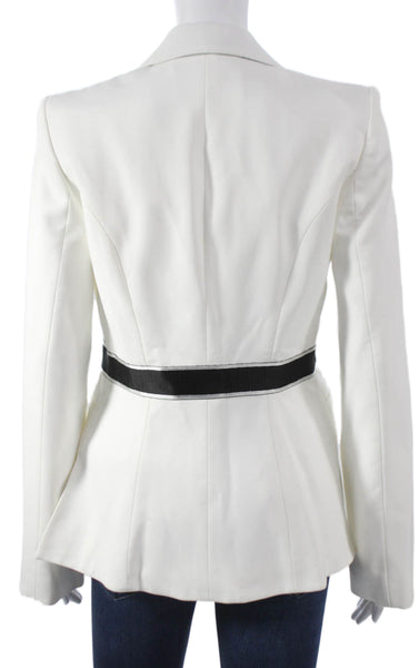 Amanda Wakeley Womens Tuxedo Blazer White Viscose Long Sleeve Size 6