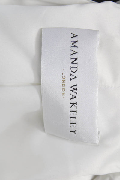 Amanda Wakeley Womens Tuxedo Blazer White Viscose Long Sleeve Size 6