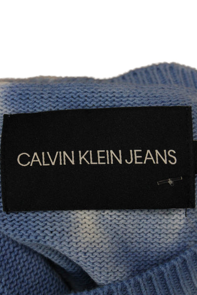 Calvin Klein Womens Tie Dye Cotton Pullover Sweater Crewneck Long Sleeve Size L