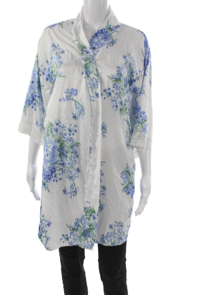 Flora Nikrooz Women Kimono Floral V-Neck Tie 3/4 Sleeve Polyester Size S