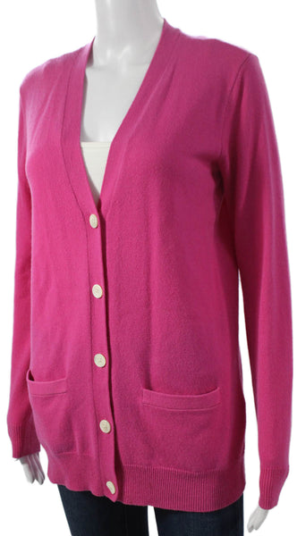 Ralph Lauren Blue Label Women Cashmere V Neck Cardigan Pink Long Sleeve Size S