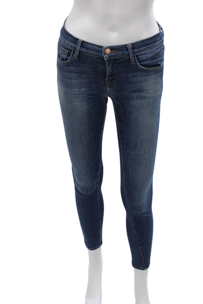 J Brand Womens Skinny Blue Cotton Blend Low Rise Jeans Size 25