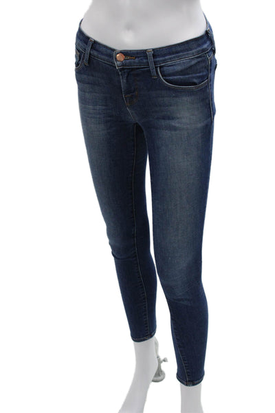 J Brand Womens Skinny Blue Cotton Blend Low Rise Jeans Size 25