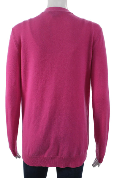 Ralph Lauren Blue Label Women Cashmere V Neck Cardigan Pink Long Sleeve Size S