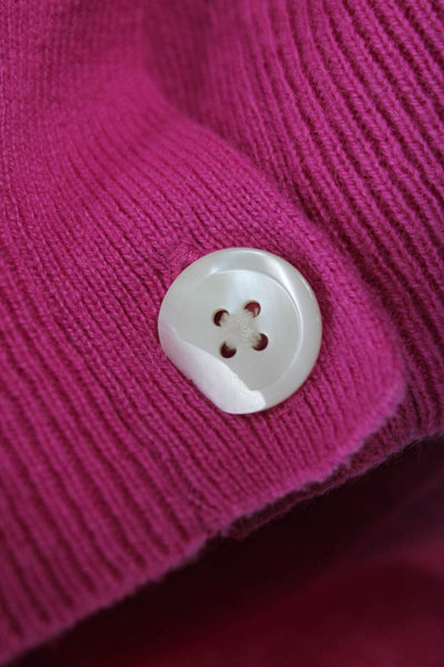Ralph Lauren Blue Label Women Cashmere V Neck Cardigan Pink Long Sleeve Size S
