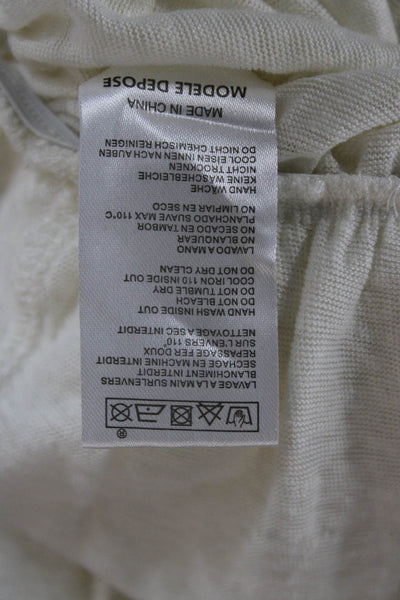Maje Womens Tank Dress White Linen Sleeveless Round Neck Pullover Short Size 3