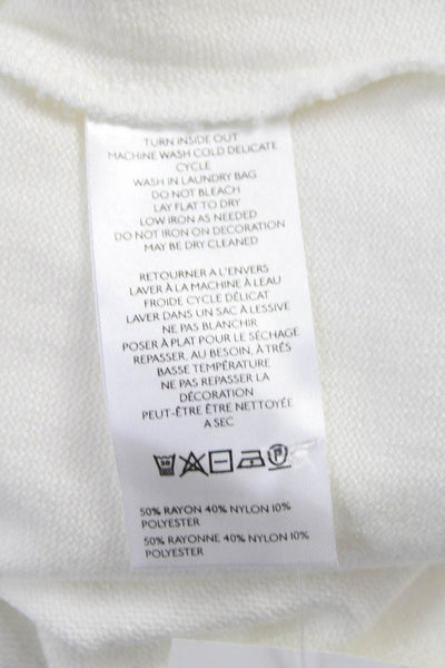 Canape Women Basic Scoop Neck Rayon Short Sleeve T-Shirt White Size M