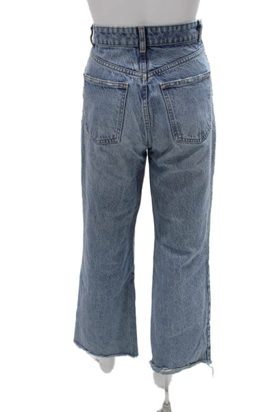 Zara Women Cropped High Rise Blue Jeans Size 4