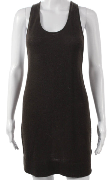 White + Warren Womens Tank Dress Brown Cashmere Sleeveless Scoop Neck Size S