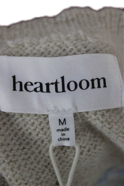 Heartloom Women Vest Fair Isle V-Neck Ivory Nylon Size M