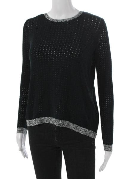 Rag & Bone Womens Long Sleeve Cotton Crew Neck Pullover Black Size 2XS