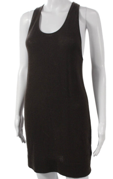 White + Warren Womens Tank Dress Brown Cashmere Sleeveless Scoop Neck Size S