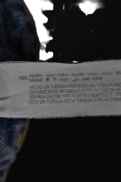 Zara Women Cropped High Rise Blue Jeans Size 4