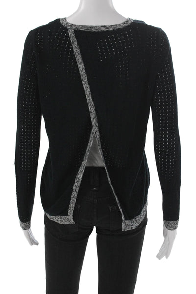Rag & Bone Womens Long Sleeve Cotton Crew Neck Pullover Black Size 2XS
