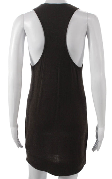 White + Warren Womens Tank Dress Brown Cashmere Sleeveless Scoop Neck Size S