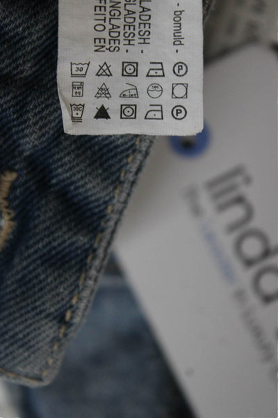 Zara Women Cargo Skirt Blue Cotton Solid Button Short Size M