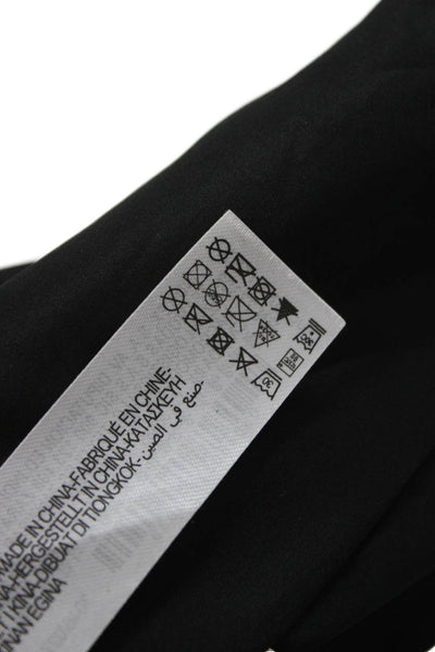 Zara Women Basic Jacket Black Polyurethane Long Sleeve Button Size M