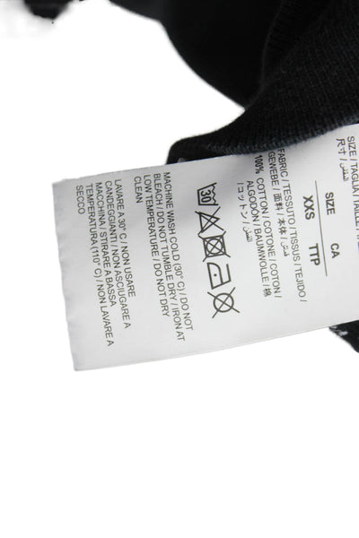 Off White Unisex Adults Pullover Hoodie Black Crew Neck Size 2XS