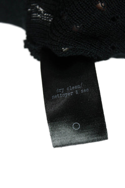 Rag & Bone Womens Long Sleeve Cotton Crew Neck Pullover Black Size 2XS