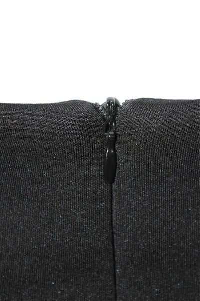 Soprano Women Black Straight Pencil Skirt Rayon Zip Short Size M