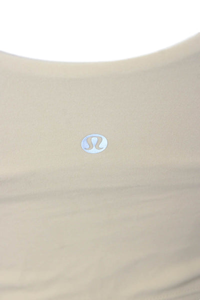 Lululemon Women Cropped Tank V Neck Sleeveless Nylon Beige Size S