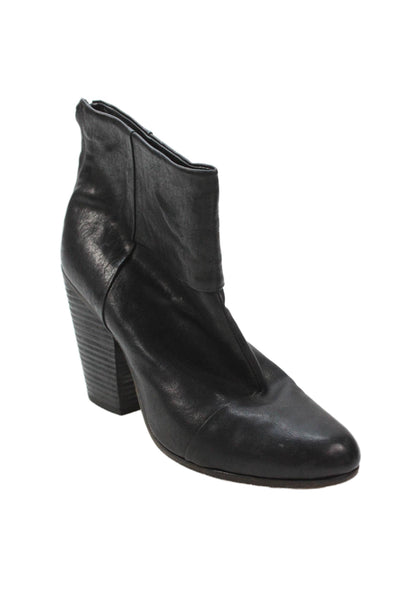 Rag & Bone Womens Leather Heeled Ankle Boots Black Size 11