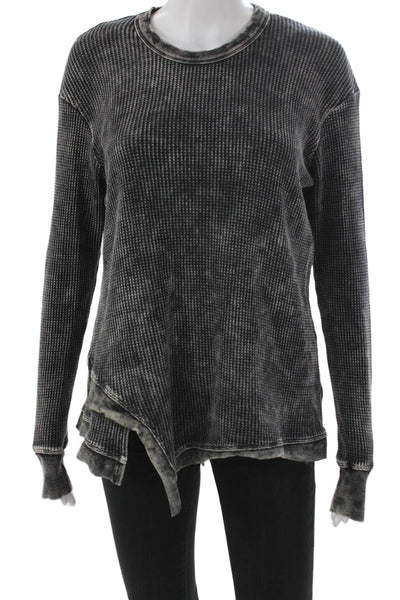 Splendid Women Gray Long Sleeve Tunic Crew Neck Pullover Size S