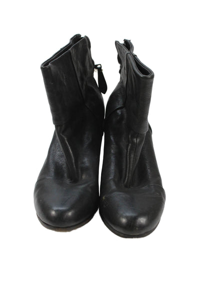 Rag & Bone Womens Leather Heeled Ankle Boots Black Size 11