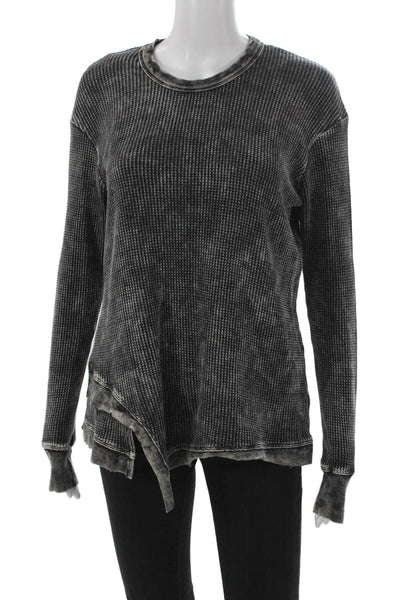 Splendid Women Gray Long Sleeve Tunic Crew Neck Pullover Size S