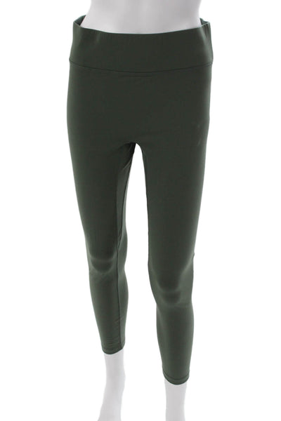 All Access Womens Green Solid Ankle Leggings Polyester Pull On Size L