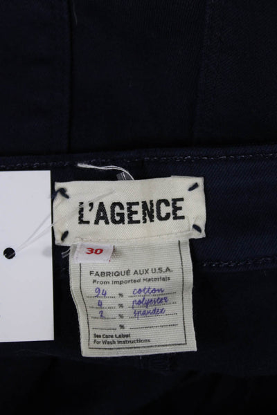 L'Agence Women Skinny Jeans Blue Cotton Button Size 30