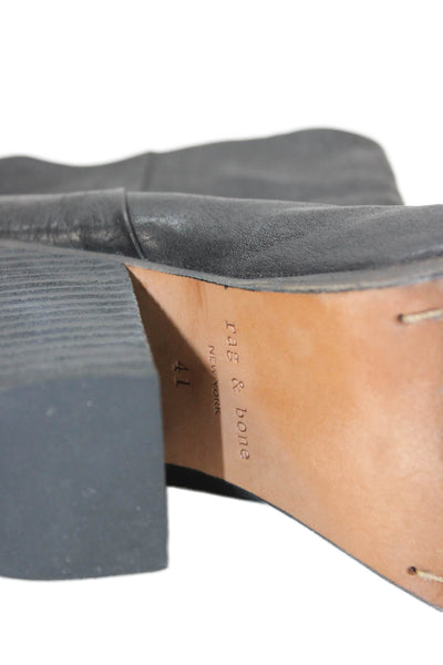 Rag & Bone Womens Leather Heeled Ankle Boots Black Size 11