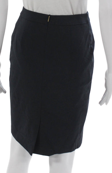 Boss Hugo Boss Womens Straight Pencil Skirt Black Wool Knee-Length Size S