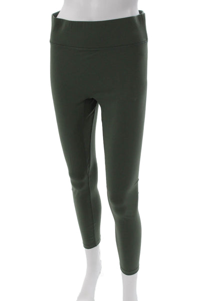 All Access Womens Green Solid Ankle Leggings Polyester Pull On Size L