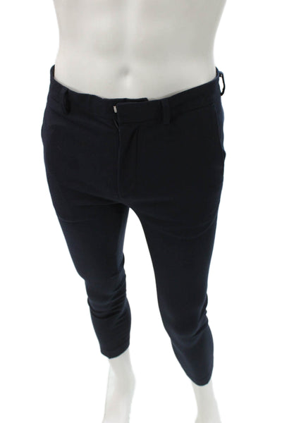 Topman Mens Chino Pants Blue Polyester Zip Fly Size 30