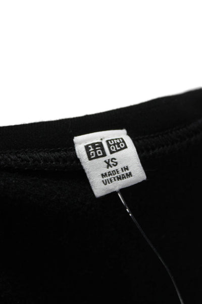 Uniqlo Women Basic Black Acrylic Long Sleeve Round Neck T-Shirt Size XS