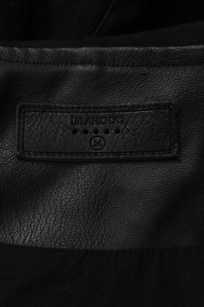 Blank NYC Womens Black Biker Jacket Polyurethane Zip Size M