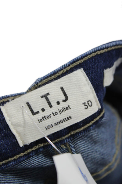 Letter to Juliet Women Wide-Leg Jeans Blue High Rise 26in Size 30