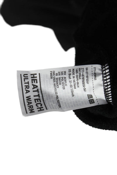 Uniqlo Women Basic Black Acrylic Long Sleeve Round Neck T-Shirt Size XS