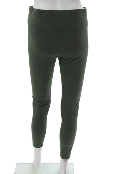 All Access Womens Green Solid Ankle Leggings Polyester Pull On Size L