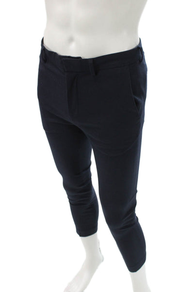 Topman Mens Chino Pants Blue Polyester Zip Fly Size 30