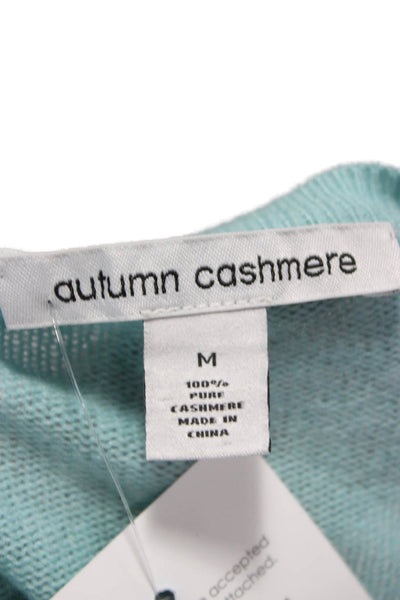 Autumn Cashmere Women V-Neck Pullover Sweater Blue Size M