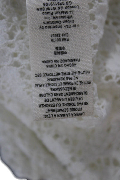 Free People Women Shift Dress White Floral Boat Neck Short Sleeve Cotton Size S