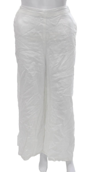 CP Shades Women White Linen Pull On Pants Size L