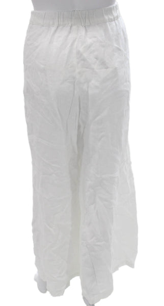 CP Shades Women White Linen Pull On Pants Size L