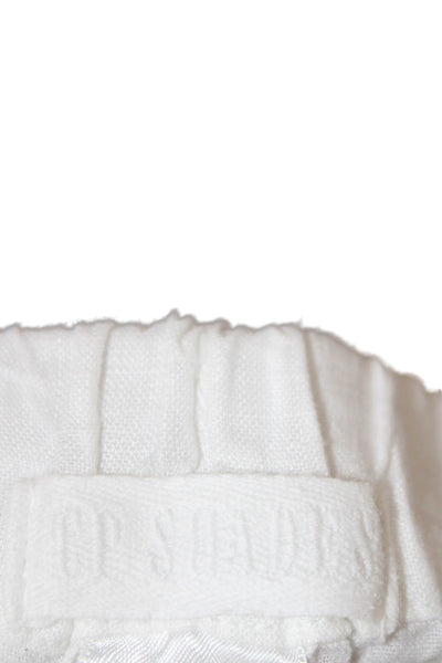 CP Shades Women White Linen Pull On Pants Size L