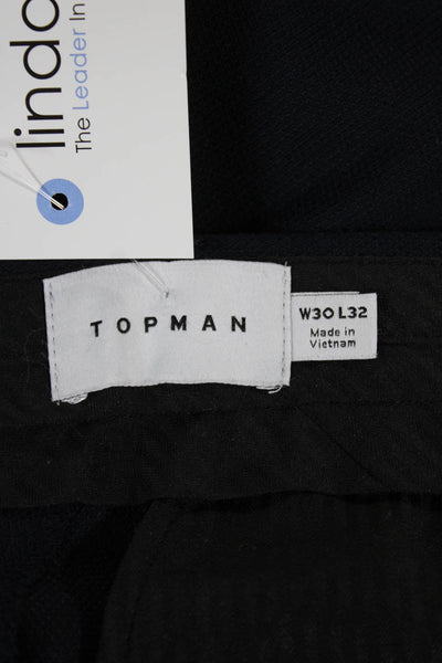 Topman Mens Chino Pants Blue Polyester Zip Fly Size 30